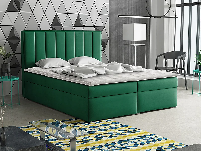 Cama continental Pomona 116, Continental, Verde, Tecido, 18x22x12cm