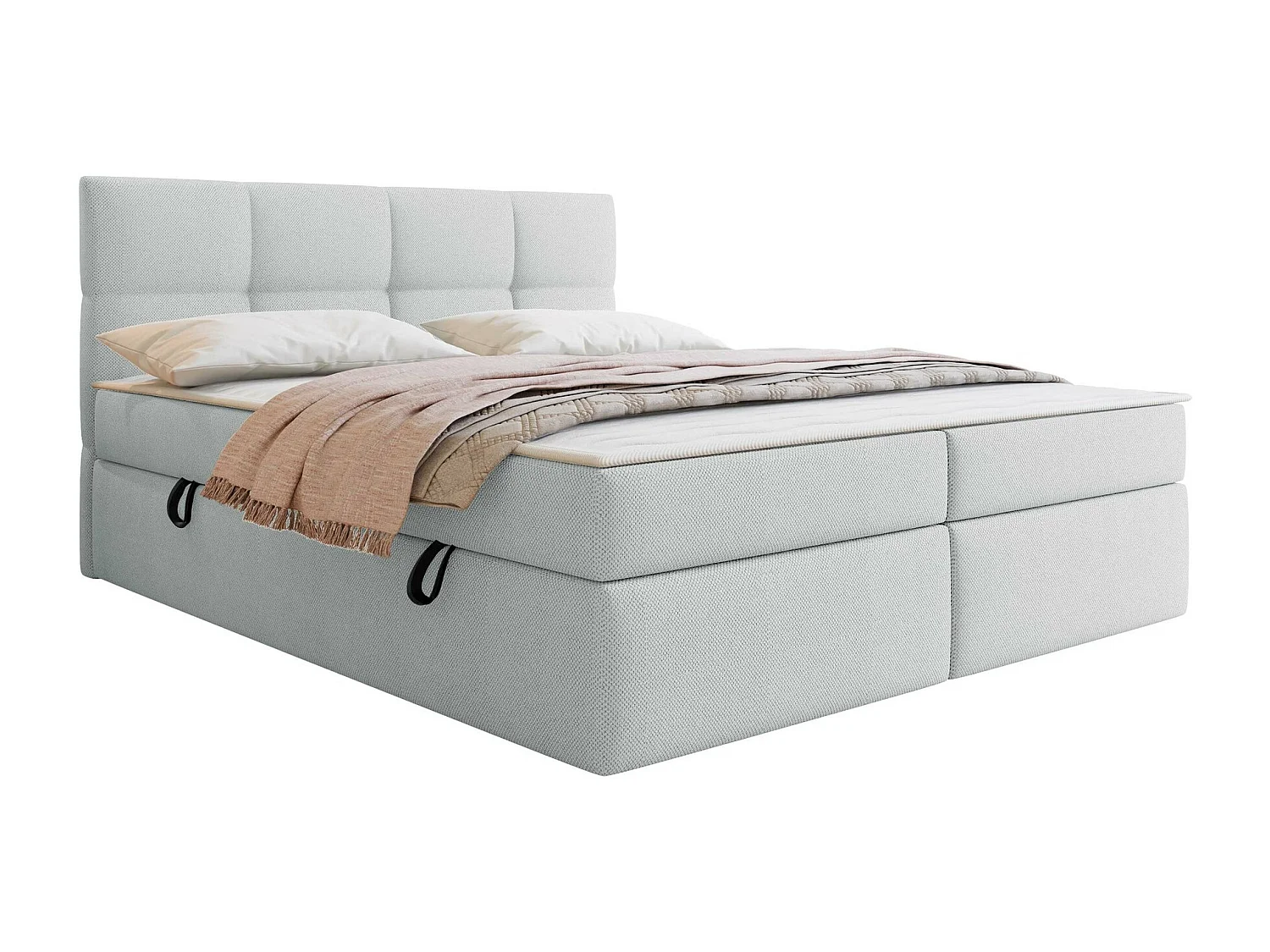 Cama continental ComfiDream 187, Continental, Doble, Gris, 140x200, Tapiz, Somieres,
