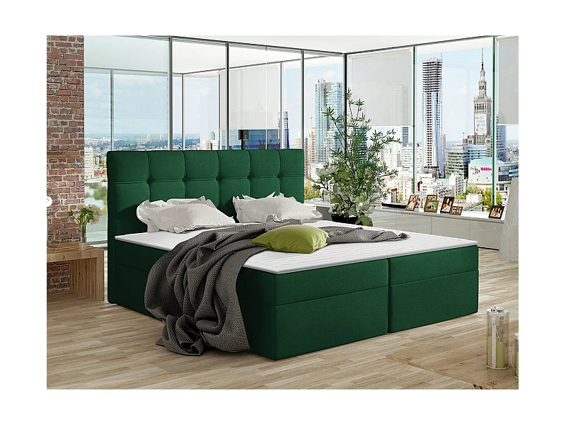 Cama continental Comfivo 195, Continental, Doble, Verde, 160x200, Tapiz, Somieres, 166cm