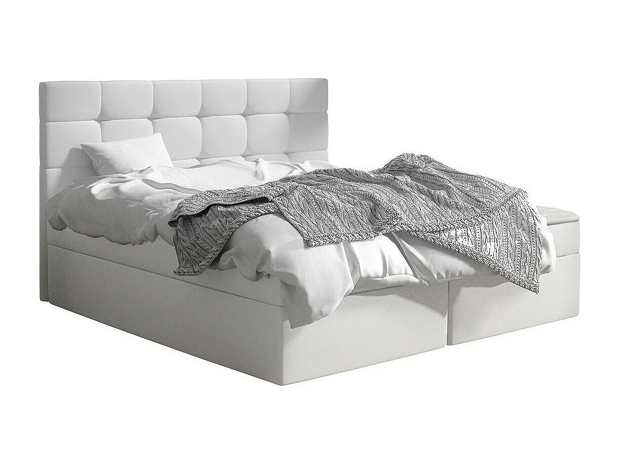 Cama continental Comfivo 196, Continental, Doble, Blanco, 180x200, Cuero ecológico, 183cm