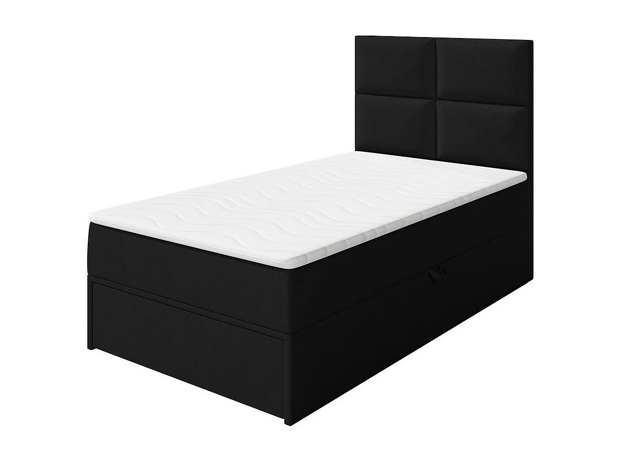 Cama continental Eugene 100, Individuales, Continental, Negro, 90x200, Cuero ecológico,