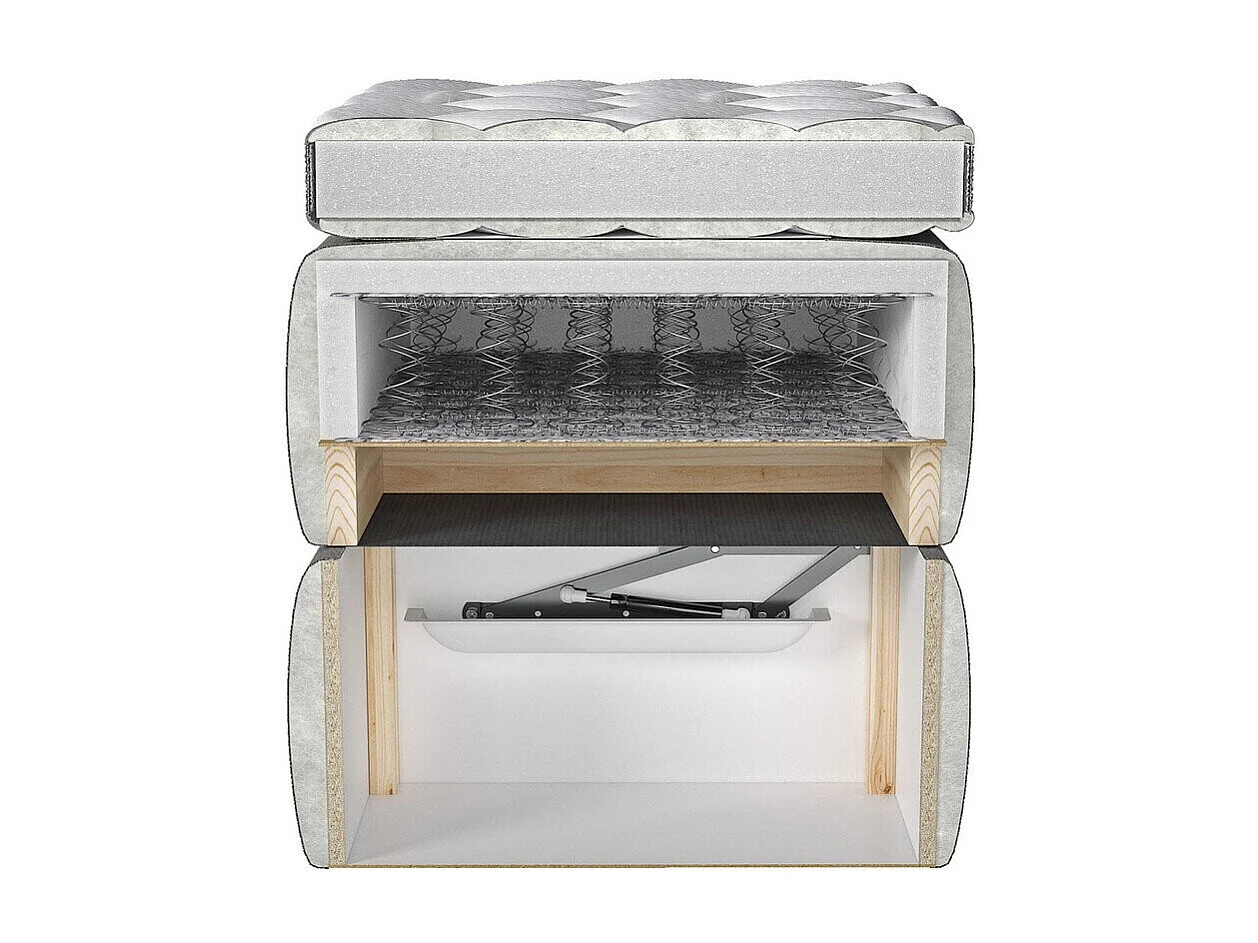 Cama continental ComfiDream 123, Casal, Castanho claro, Tecido