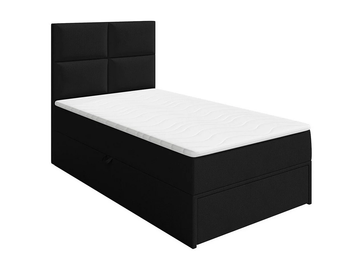 Cama continental Eugene 100, Individuales, Continental, Negro, 100x200, Cuero ecológico,