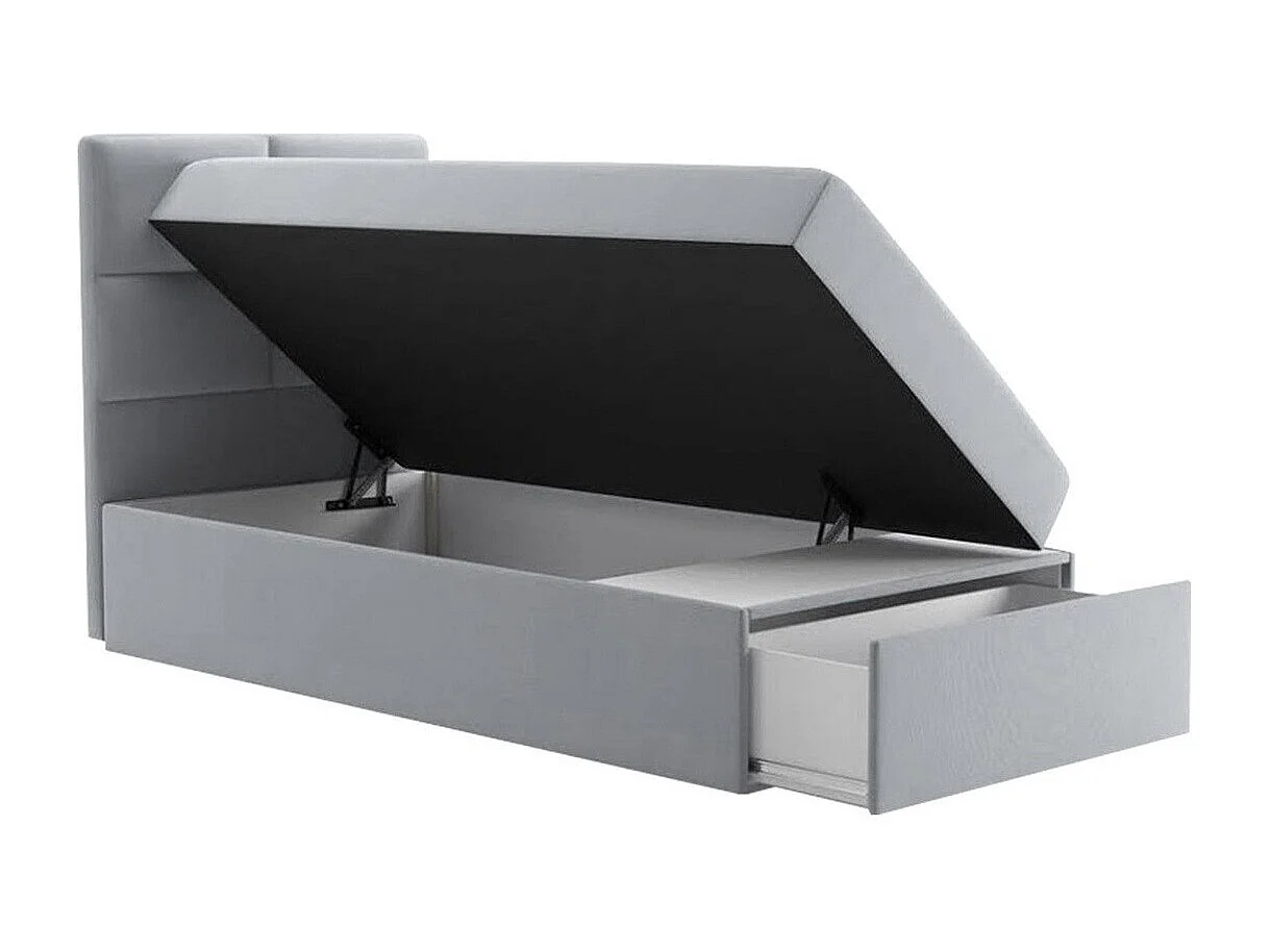 Cama continental Eugene 100, Individuales, Continental, Negro, 100x200, Cuero ecológico,