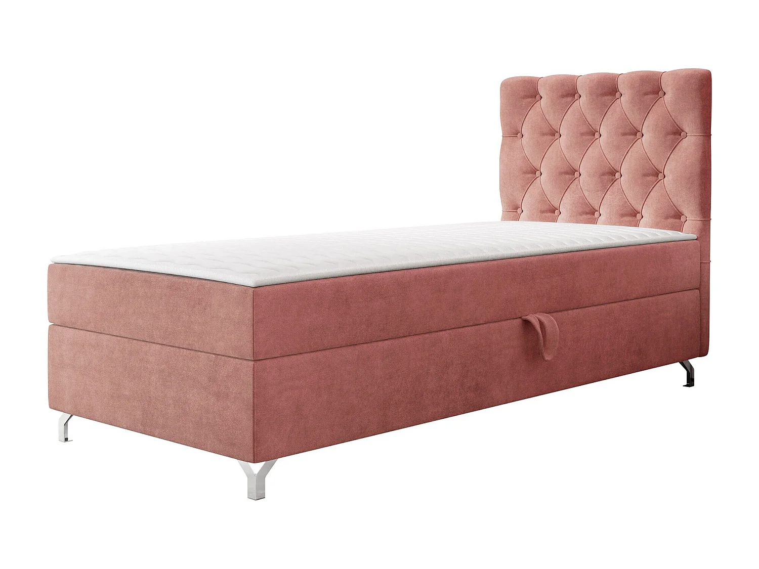 Cama continental Memphis 142, Continental, Individuales, Rosa, 80x200, Tapiz, Somieres,