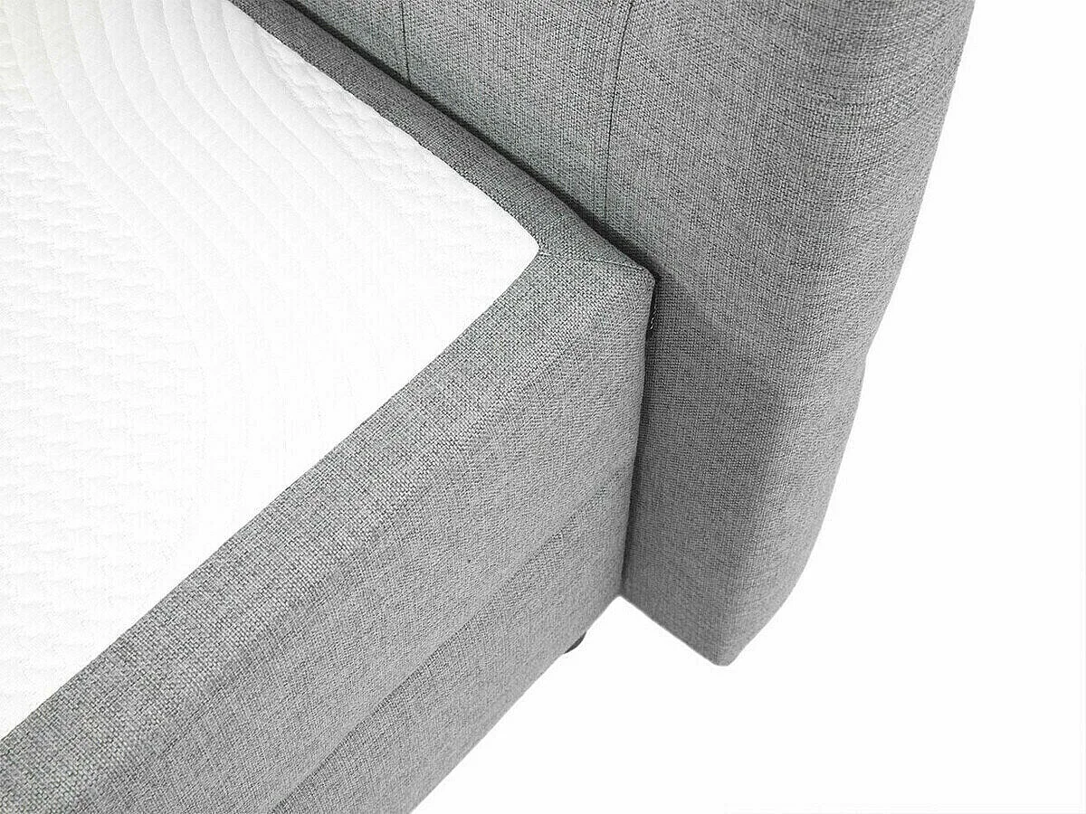 Cama continental Florence 108, Casal, Cinzento, Tecido, 16x21x11cm