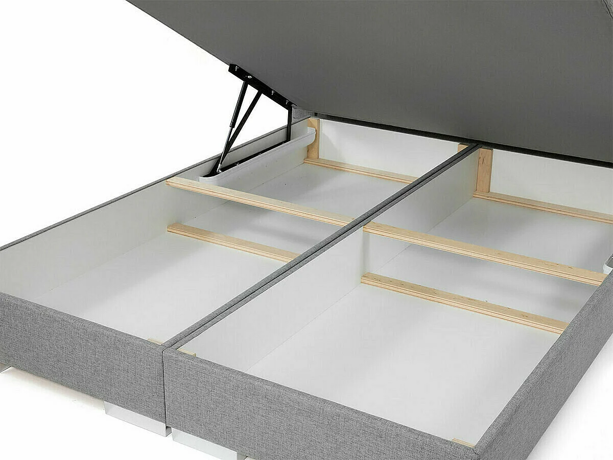 Cama continental Florence 108, Continental, Doble, Gris, 160x200, Tapiz, Somieres, 160cm