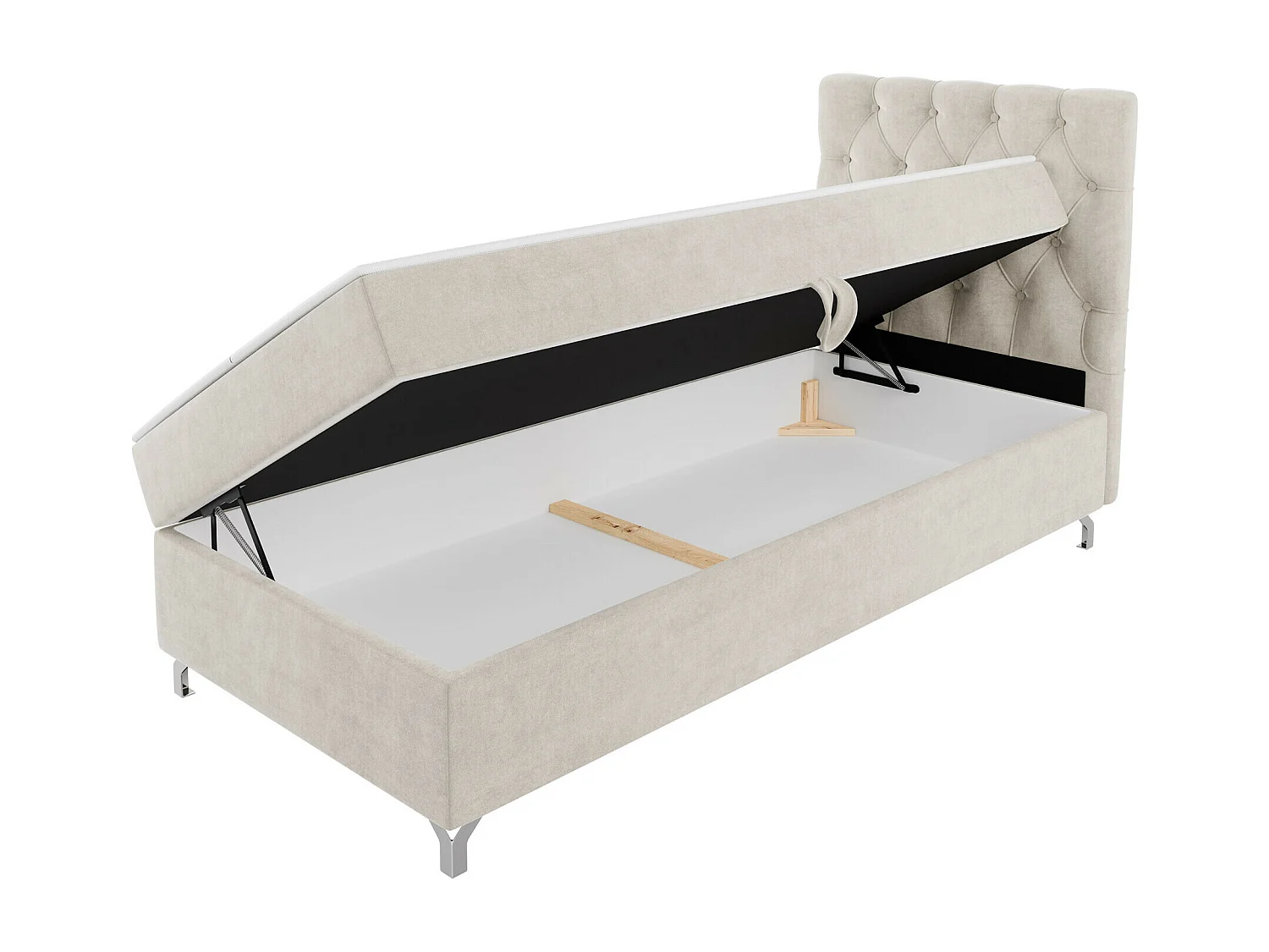 Cama continental Memphis 142, Continental, Individuales, Negro, 80x200, Tapiz, Somieres,