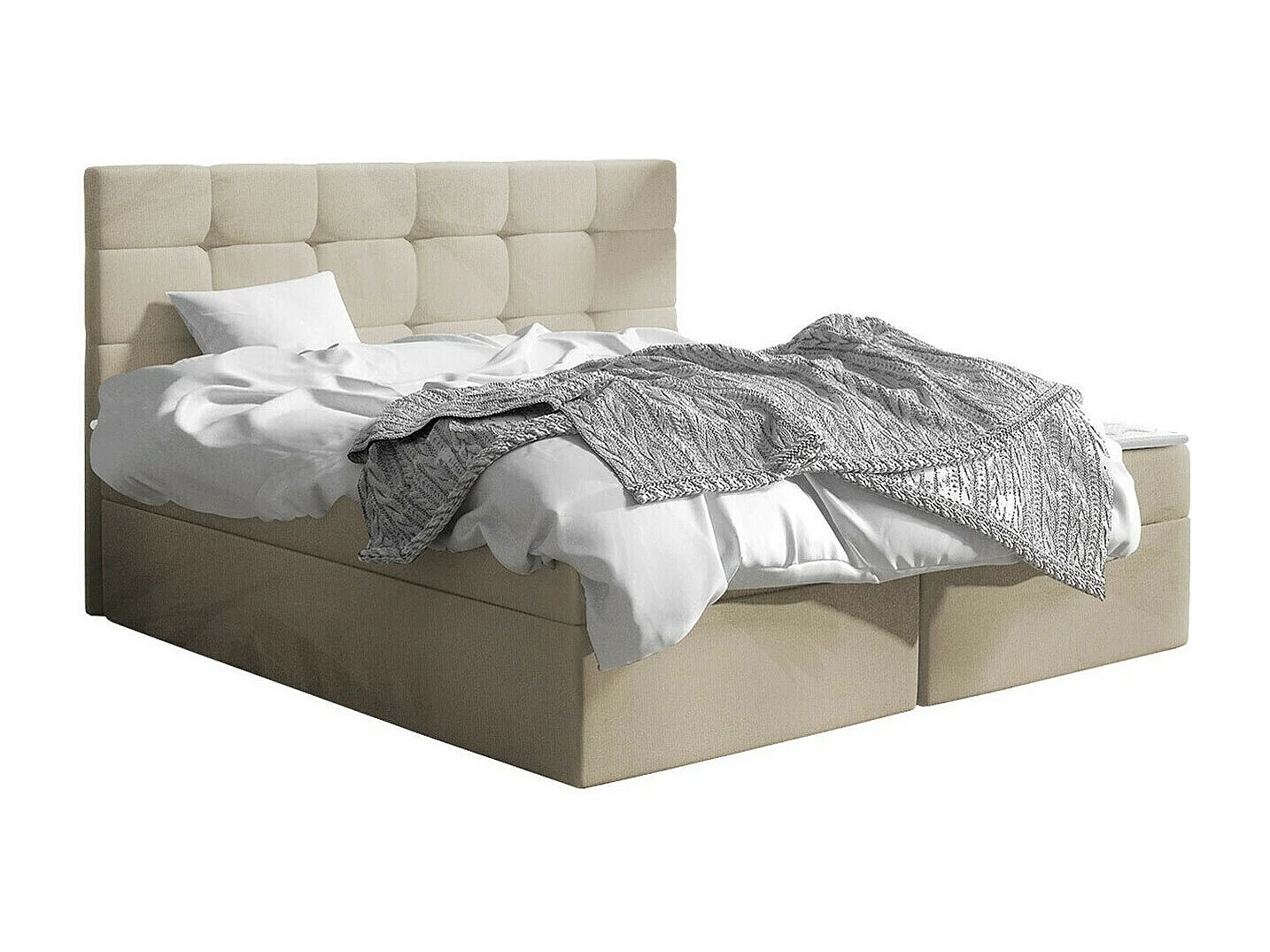 Cama continental Comfivo 196, Continental, Doble, De color marrón claro, 140x200, Tapiz,