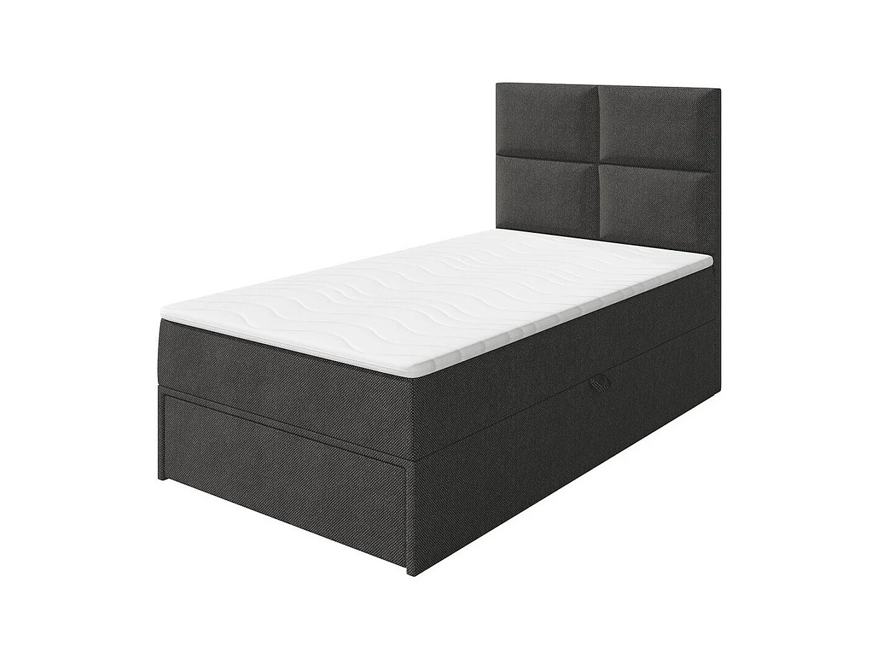 Cama continental Eugene 100, Individuales, Continental, Gris, 90x200, Tapiz, Somieres,