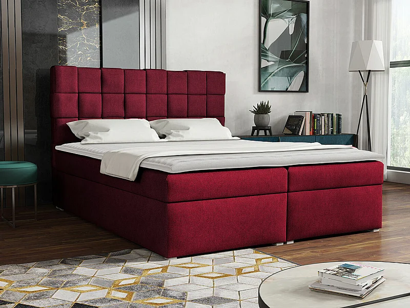 Cama continental Pomona 117, Continental, Vermelho, Tecido, 14x22x12cm