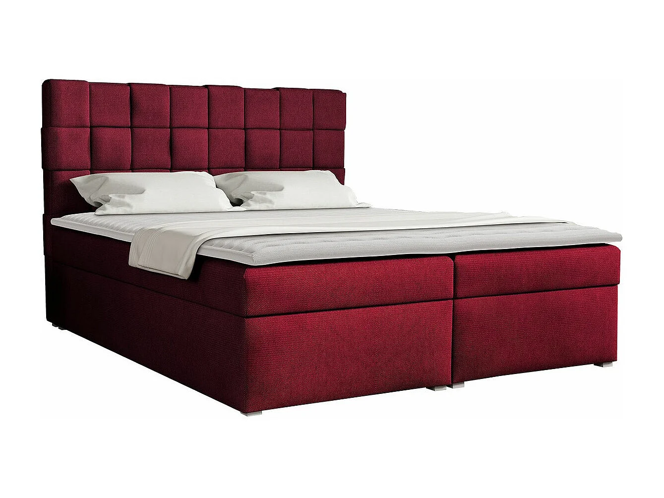Letto continentale Pomona 117, Continentale, Doppio, Rosso, 140x200, Arazzo, Con, 140cm
