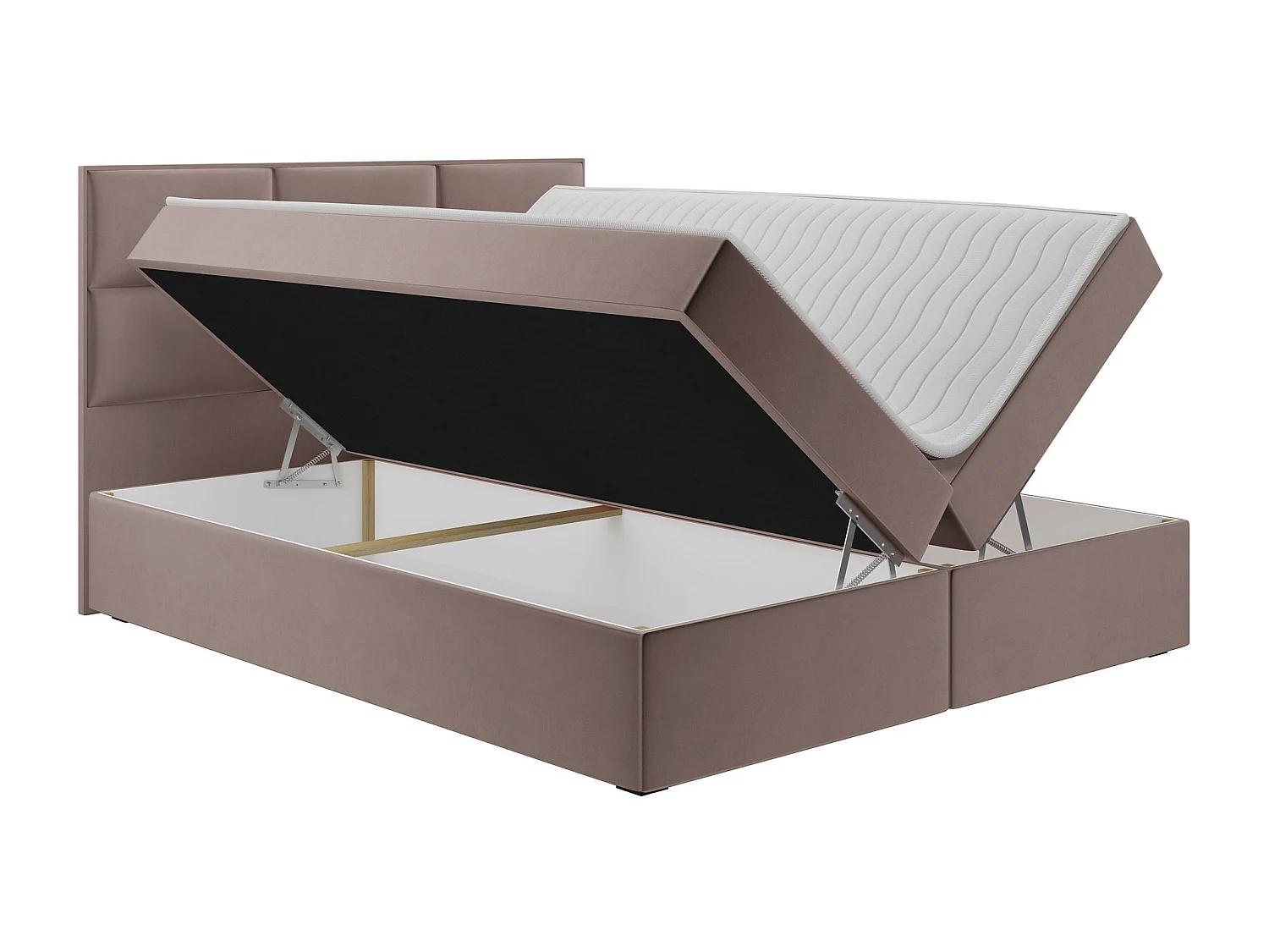 Cama continental Stamford 103, Continental, Doble, Gris, 140x200, Tapiz, Somieres, 140cm