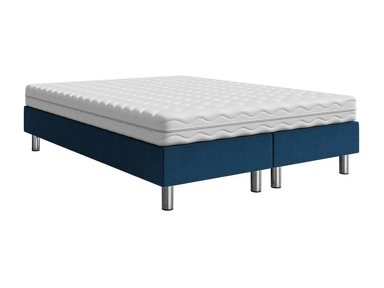 Cama continental Logan 101, Continental, Doble, Azul, 140x200, Tapiz, Somieres, 140x200cm