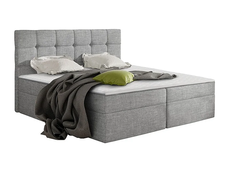 Cama continental Comfivo 195, Continental, Doble, Gris, 140x200, Tapiz, Somieres, 146cm