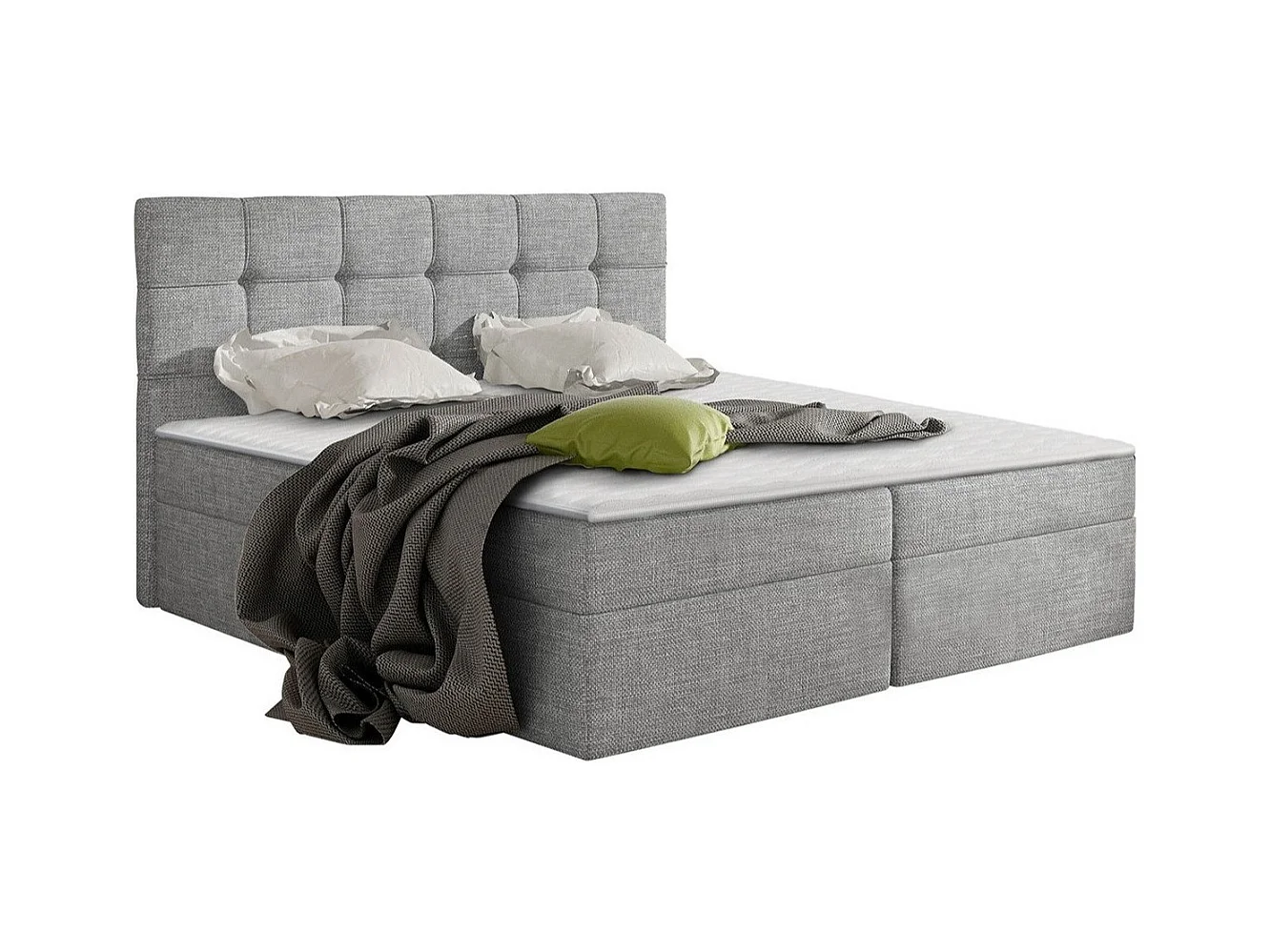 Letto continentale Comfivo 195, Doppio, Continentale, Grigio, 140x200, Arazzo, 146x206cm
