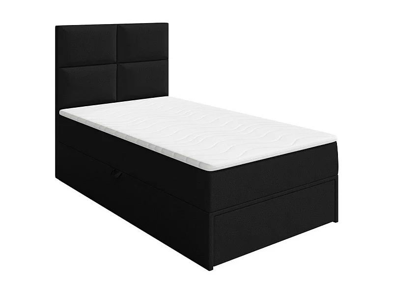 Cama continental Eugene 100, Individuales, Continental, Negro, 90x200, Cuero ecológico,