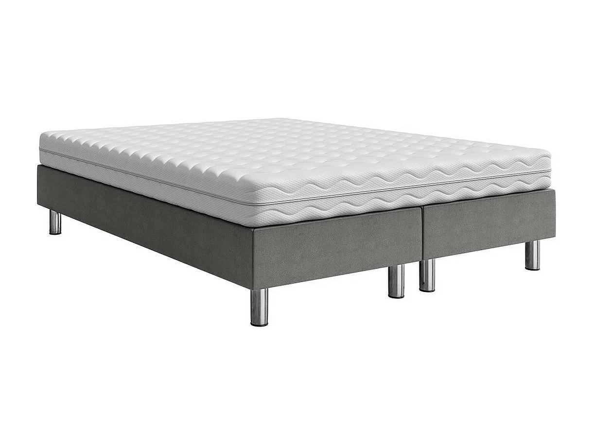 Cama continental Logan 101, Continental, Doble, Gris, 180x200, Tapiz, Somieres, 180x200cm