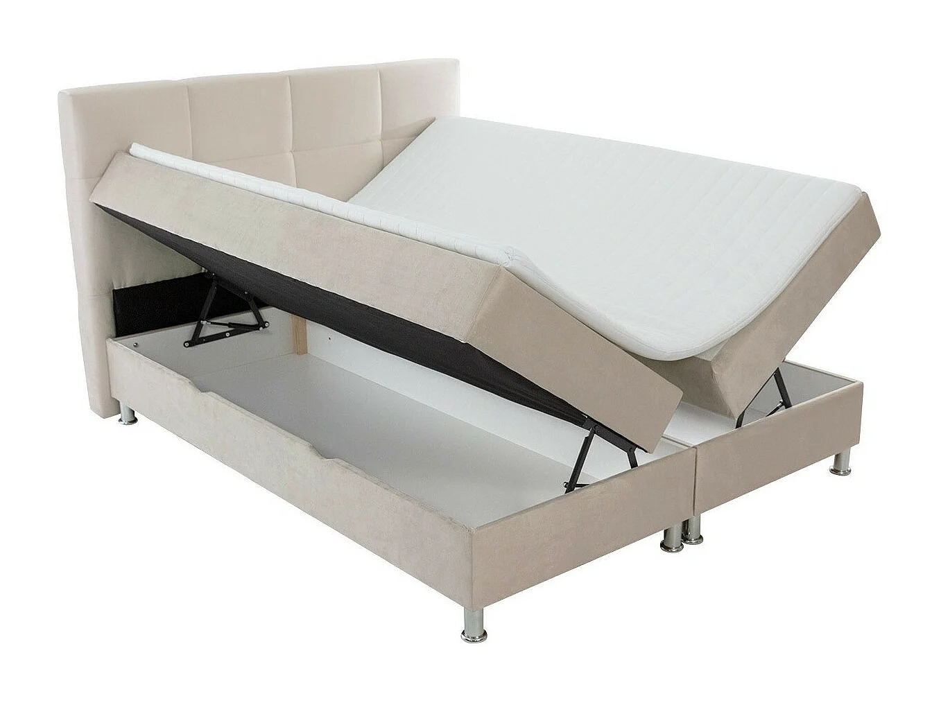 Cama continental ComfiDream 123, Casal, Cinzento, Tecido