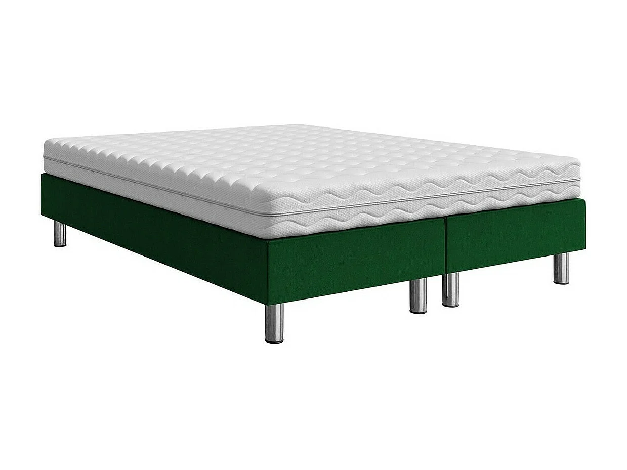 Cama continental Logan 101, Casal, Verde, Tecido, Estrados de cama