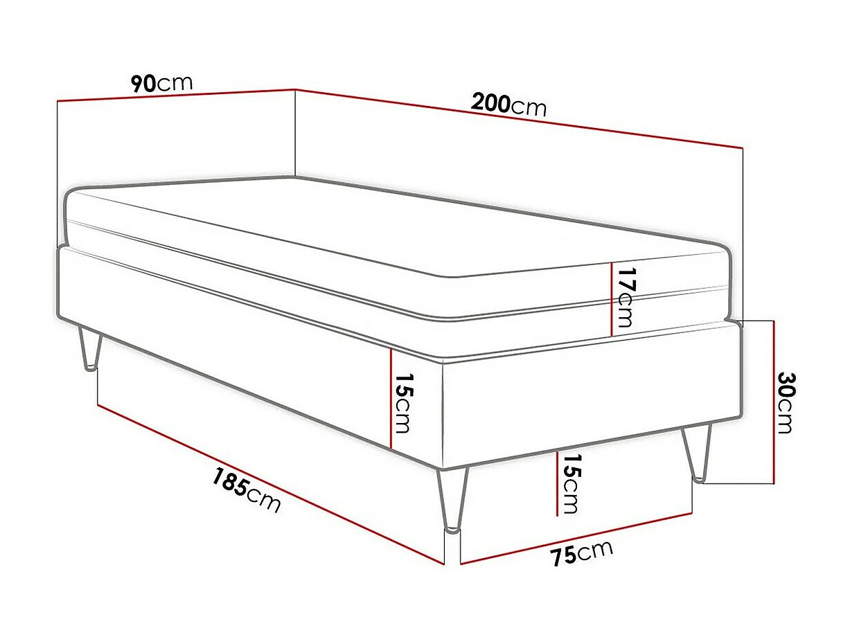 Cama continental Logan 108, Continental, Turquesa, Tecido, 9x20x5cm