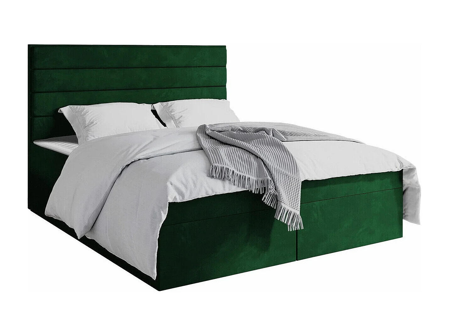 Lit continental Stamford 104, Double, Continental, Vert, 140x200, Tapisserie, 140x209cm