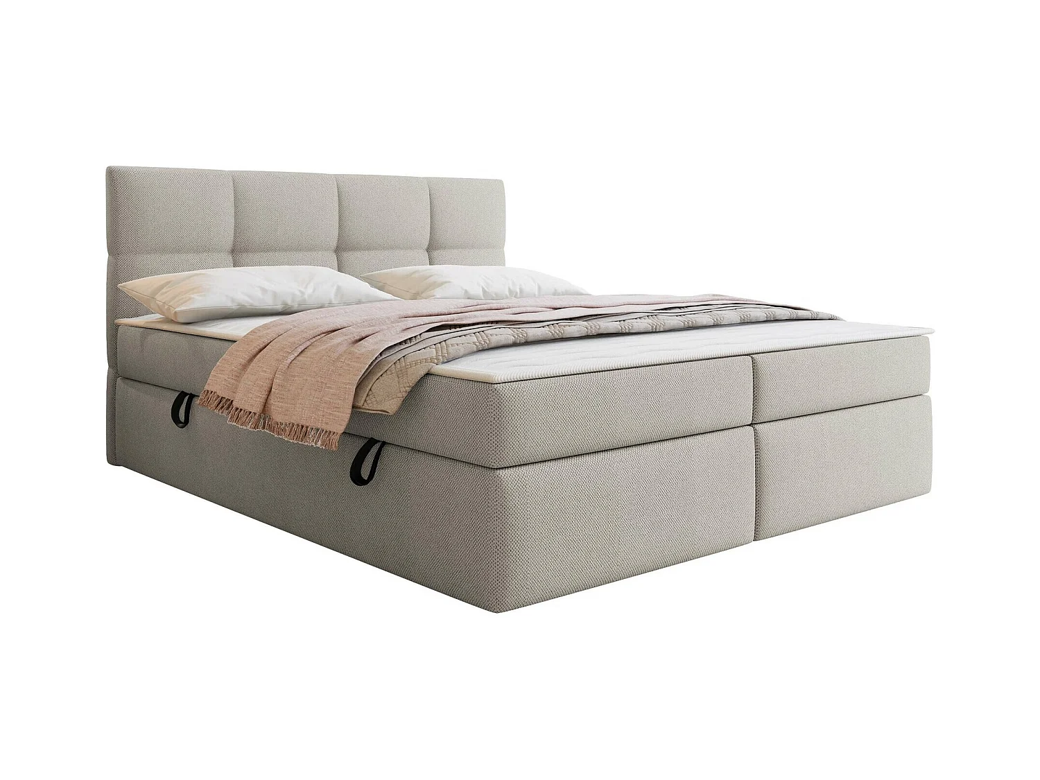 Lit continental ComfiDream 187, Continental, Double, Brun clair, 160x200, Tapisserie,