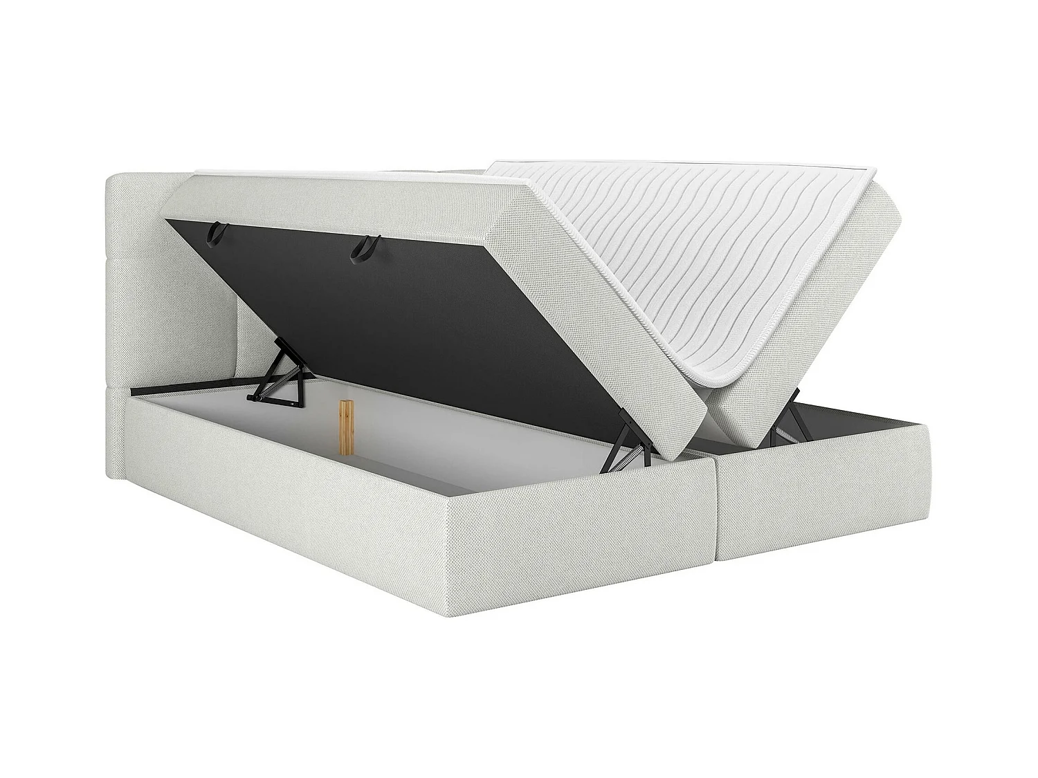Lit continental ComfiDream 187, Continental, Double, Brun clair, 160x200, Tapisserie,