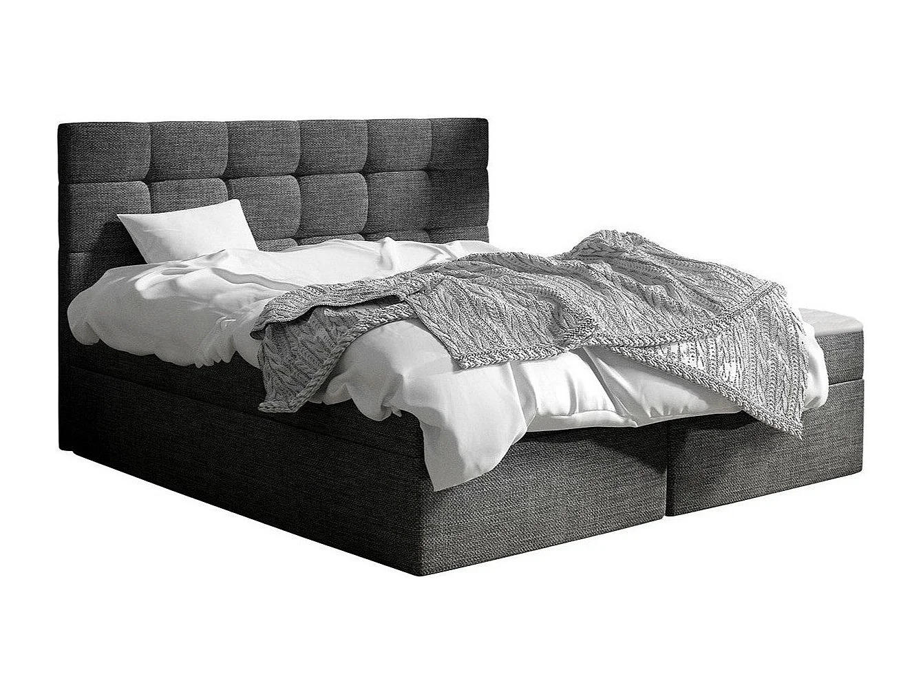 Cama continental Comfivo 196, Continental, Doble, Gris, 160x200, Tapiz, Somieres, 163cm