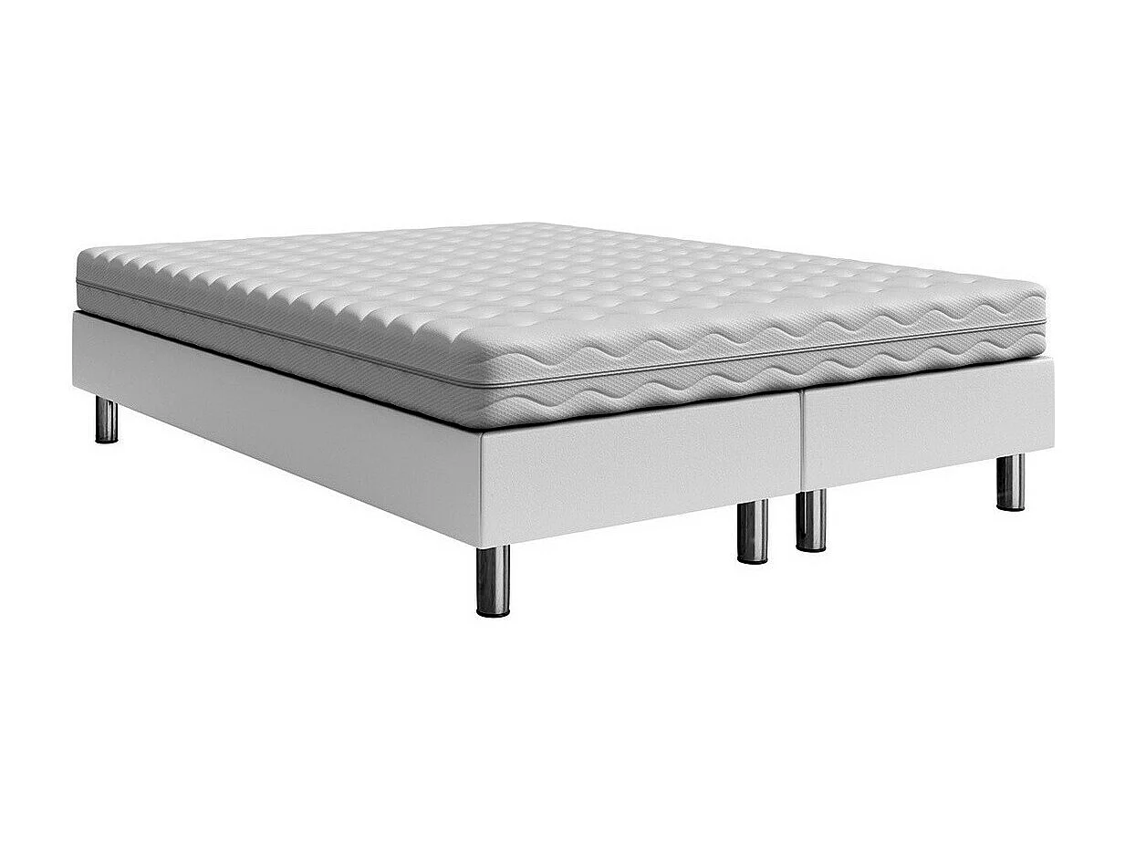 Cama continental Logan 101, Continental, Branco, Eco couro, 18x20x5cm