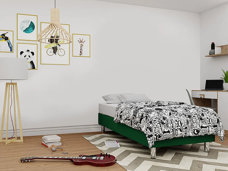 Cama continental Logan 101, Continental, Verde, Tecido, 12x20x5cm