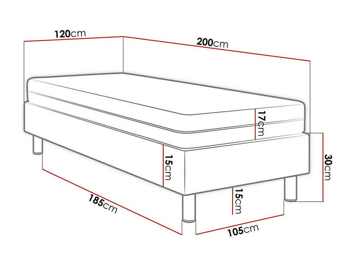 Cama continental Logan 101, Continental, Verde, Tecido, 12x20x5cm