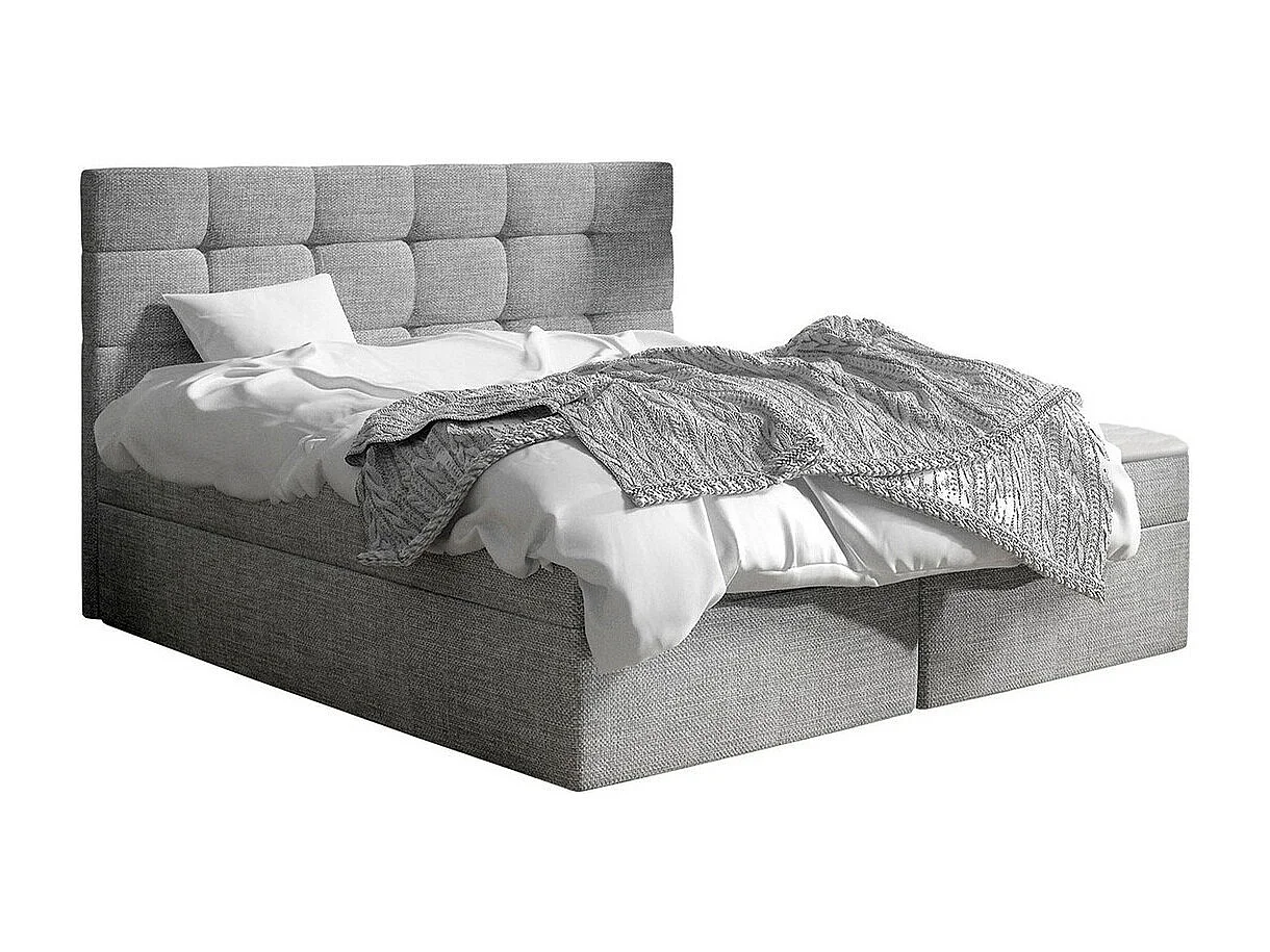 Cama continental Comfivo 196, Continental, Doble, Gris, 160x200, Tapiz, Somieres, 163cm