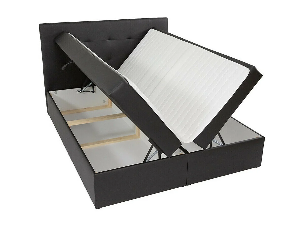 Cama continental Comfivo 196, Continental, Doble, Negro, 140x200, Cuero ecológico, 143cm