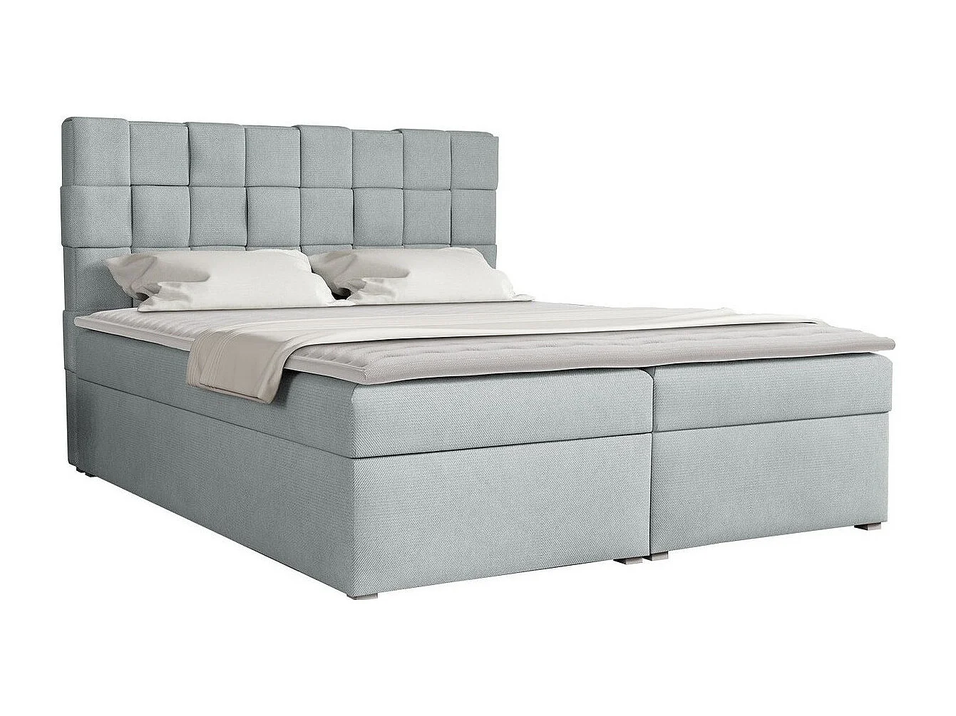 Cama continental Pomona 117, Continental, Doble, Gris, 140x200, Tapiz, Somieres, 140cm