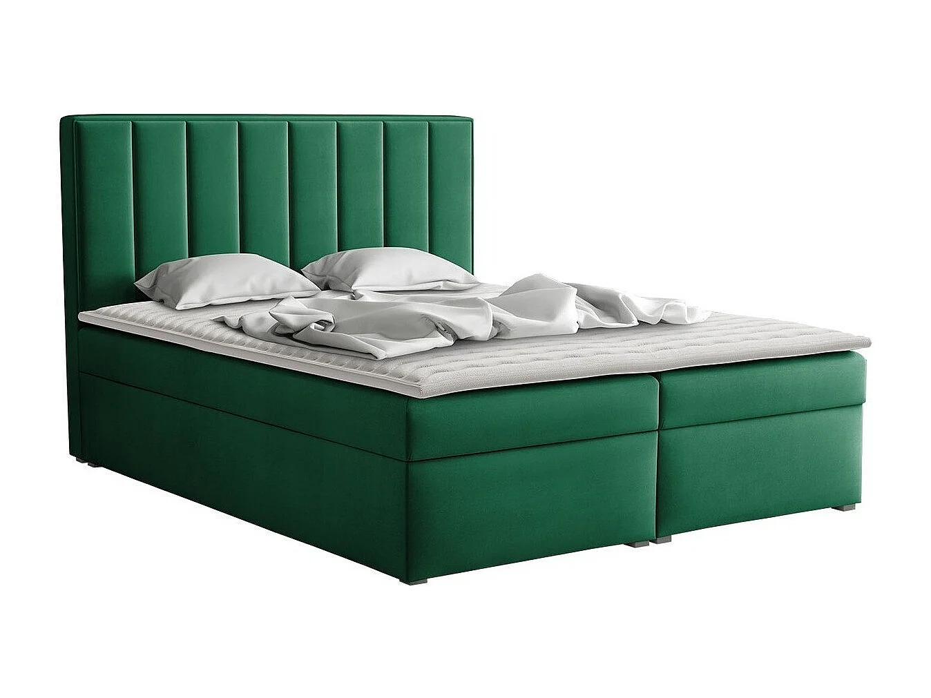 Cama continental Pomona 116, Continental, Doble, Verde, 140x200, Tapiz, Somieres, 140cm