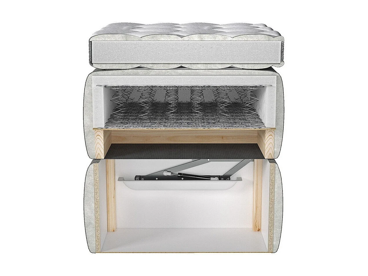 Lit continental ComfiDream 156, Continental, Double, Brun clair, 160x200, Tissu, 168cm