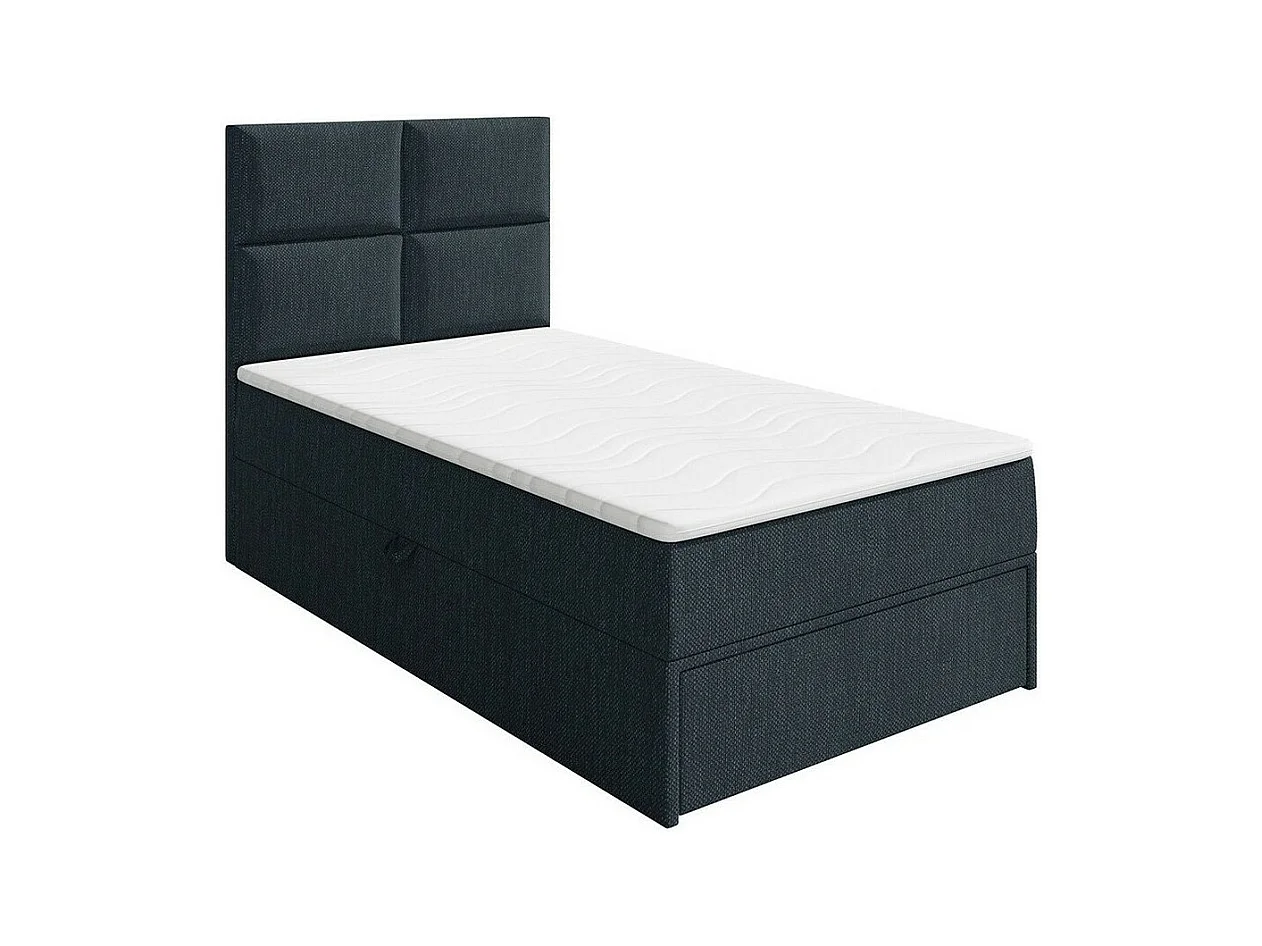 Cama continental Eugene 100, Individuales, Continental, Gris, 90x200, Tapiz, Somieres,