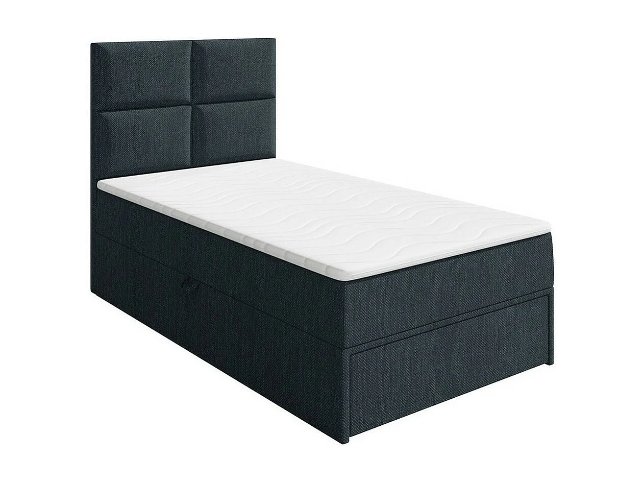 Cama continental Eugene 100, Individuales, Continental, Gris, 90x200, Tapiz, Somieres,