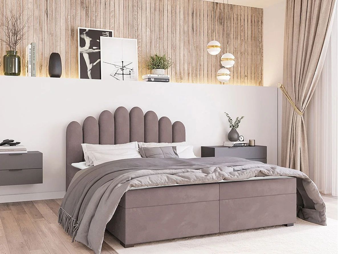 Cama continental Stamford 100, Casal, Rosé, Tecido, Estrados de cama