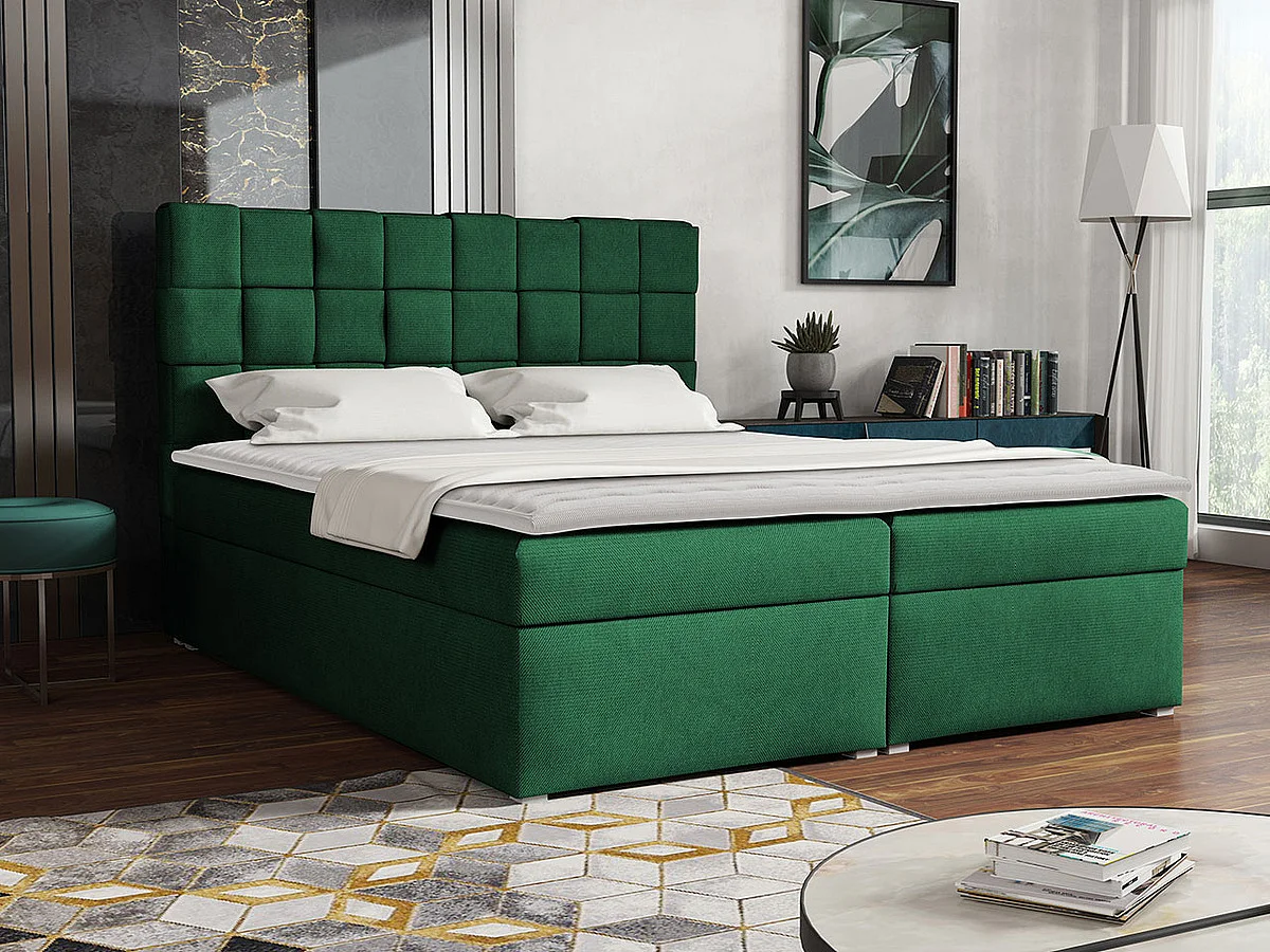 Cama continental Pomona 117, Continental, Verde, Tecido, 14x22x12cm