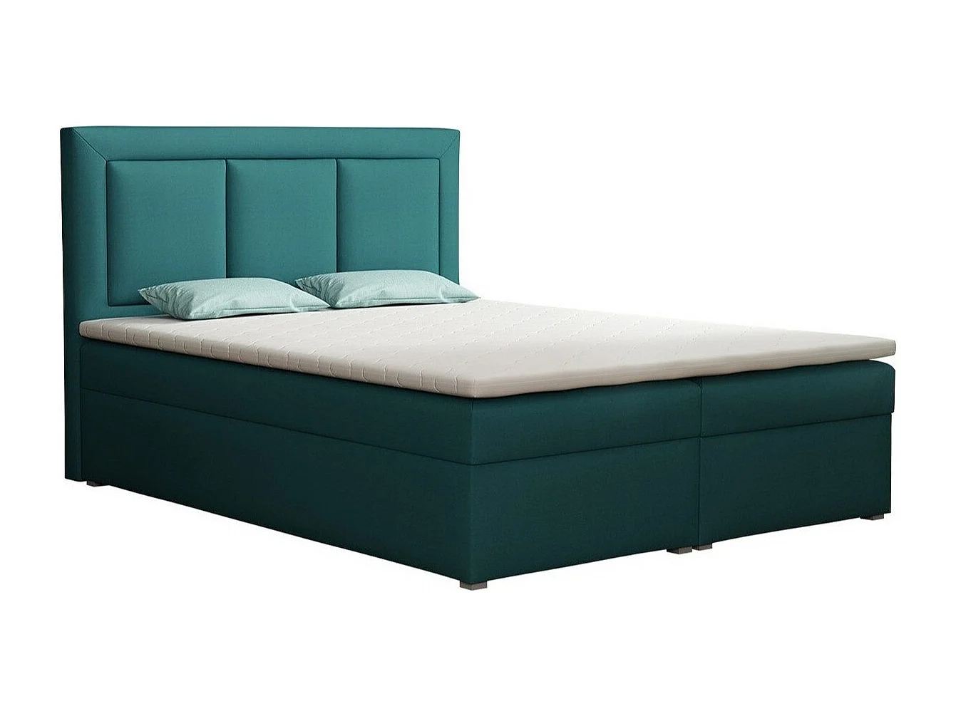 Cama continental Pomona 112, Casal, Turquesa, Tecido, Estrados de cama