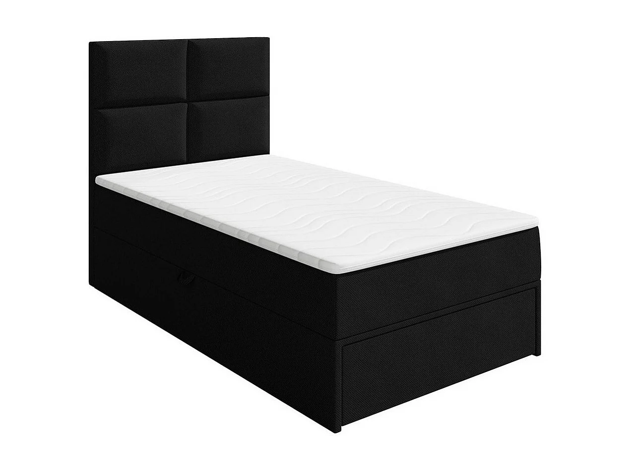 Cama continental Eugene 100, Individuales, Continental, Negro, 90x200, Tapiz, Somieres,