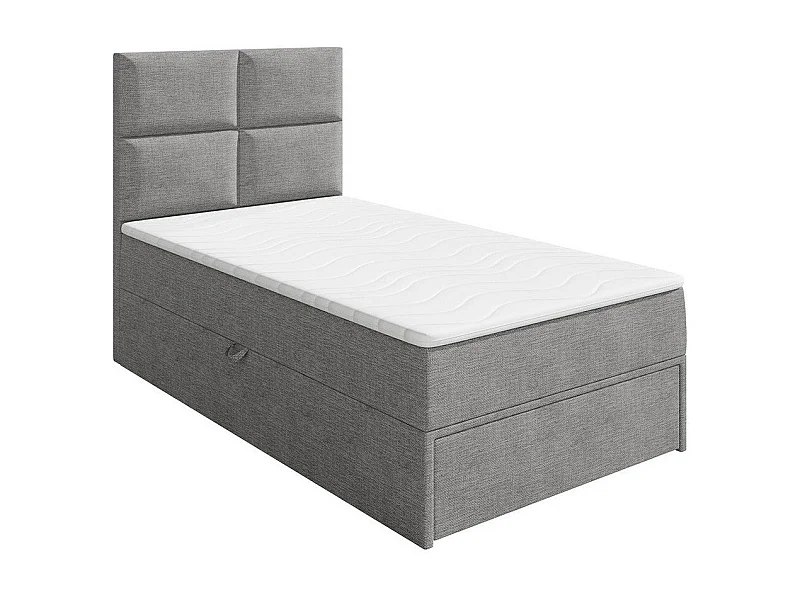 Cama continental Eugene 100, Individuales, Continental, Gris, 90x200, Tapiz, Somieres,