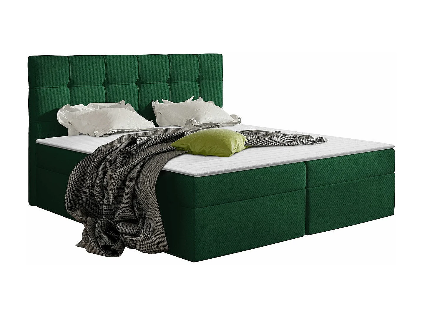 Cama continental Comfivo 195, Continental, Doble, Verde, 180x200, Tapiz, Somieres, 186cm