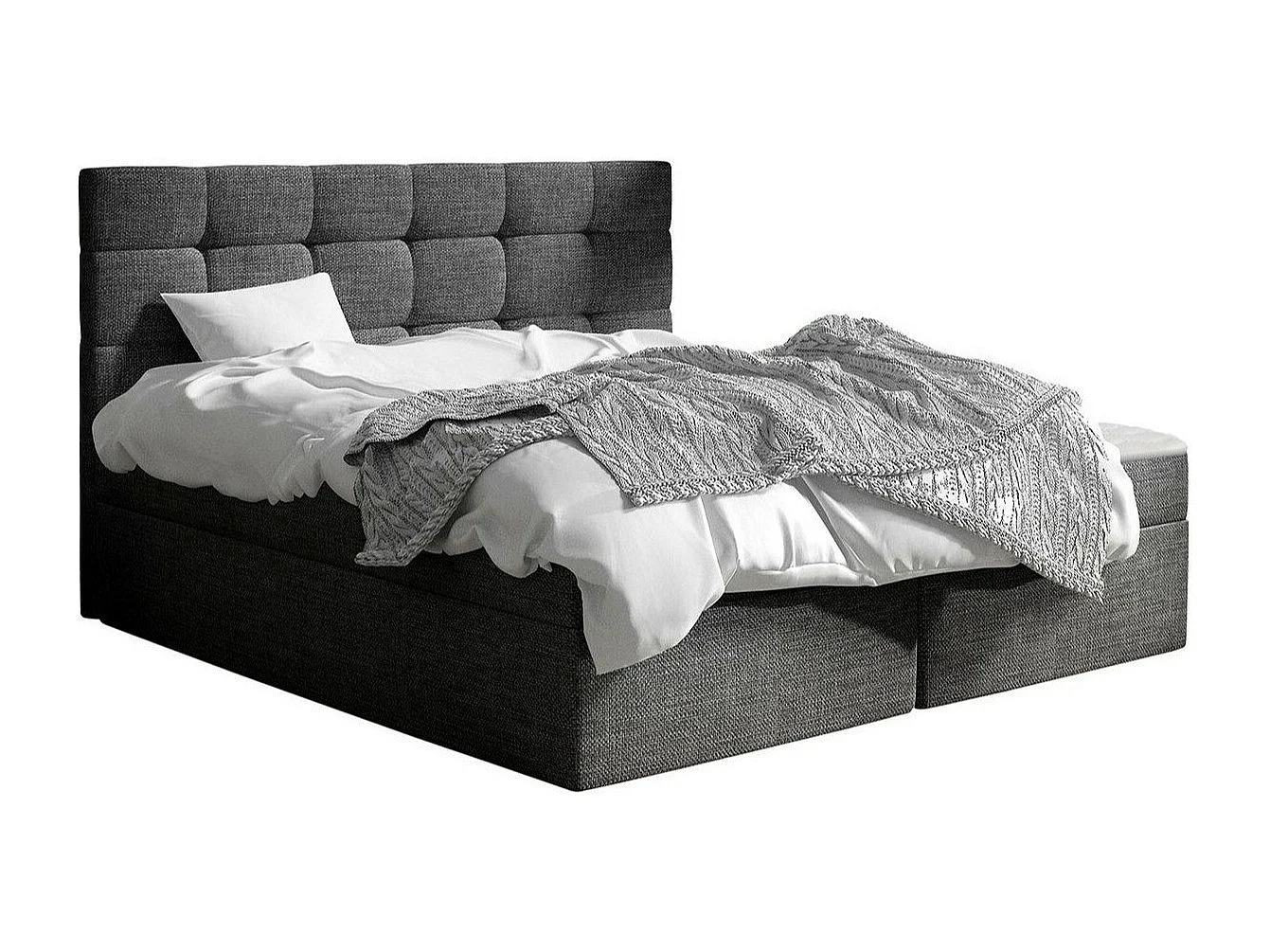 Cama continental Comfivo 196, Continental, Doble, Gris, 140x200, Tapiz, Somieres, 143cm