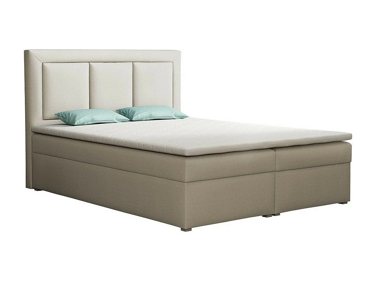 Cama continental Pomona 112, Continental, Doble, De color marrón claro, 180x200, Tapiz,