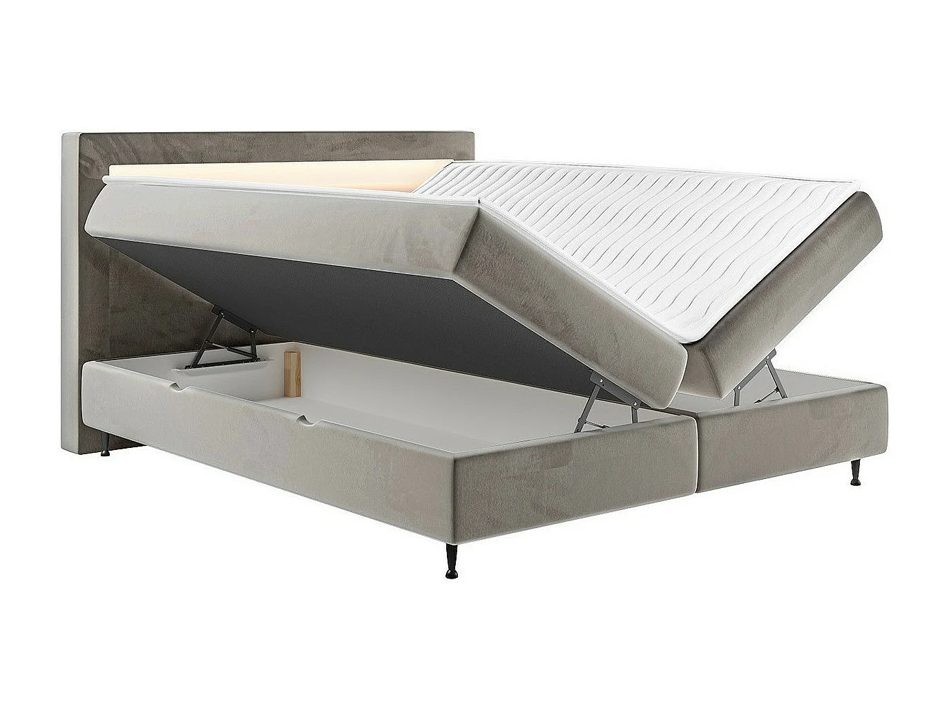 Lit continental ComfiDream 182, Double, Continental, Blanc, 140x200, Faux cuir, 147x212cm