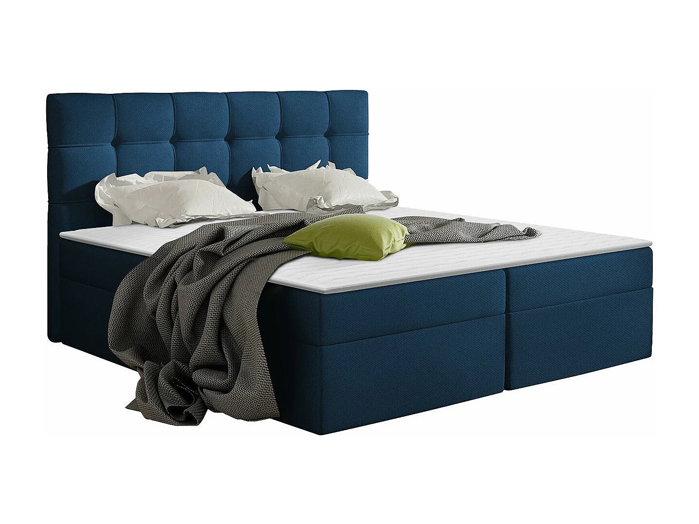 Cama continental Comfivo 195, Continental, Doble, Azul, 140x200, Tapiz, Somieres, 146cm