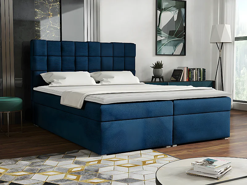 Cama continental Pomona 117, Continental, Azul, Tecido, 18x22x12cm